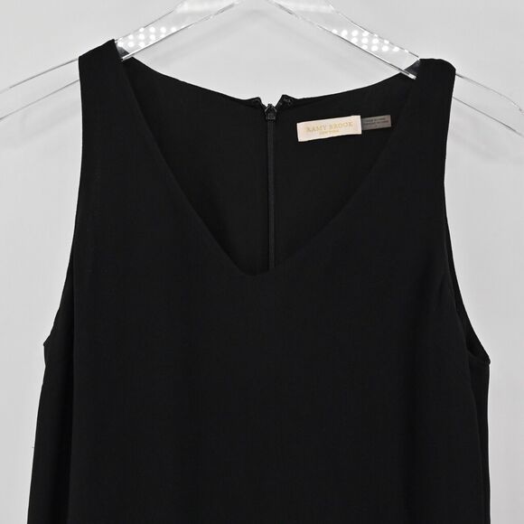 RAMY BROOK Dress Sz 2 Black Grommet Lace Up Drop Waist V Neck Shift Sleeveless - Picture 3 of 12